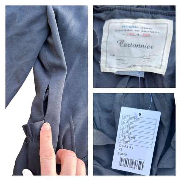 NWT Anthropologie Cartonnier Black Ruffle Blazer Shirt Jacket / XS * - Picture 4 of 4